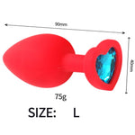 Plug Anal Rojo <br> Diamante Azul Claro